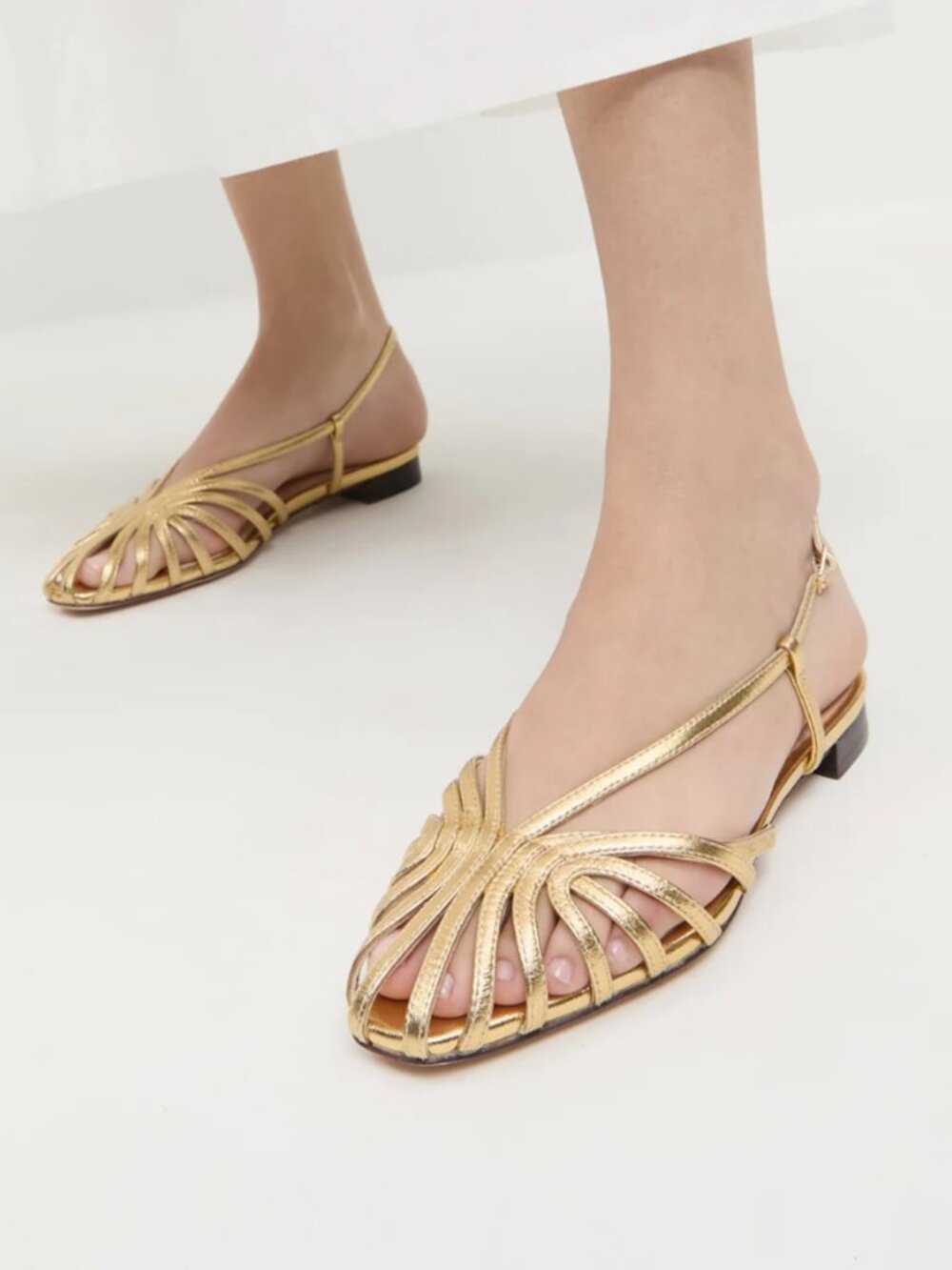 NIB Loeffler randall gold slingback sandals size 7